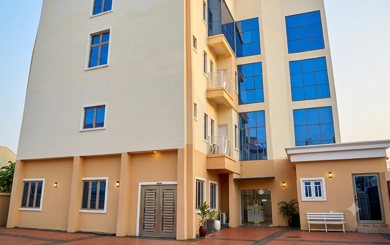 OMAR's Luxury Apartment building entrance
